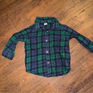 Old Navy Plaid Flannel Shirt 12-18M EUC